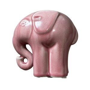 Pink Ceramic Elephant Figurine
